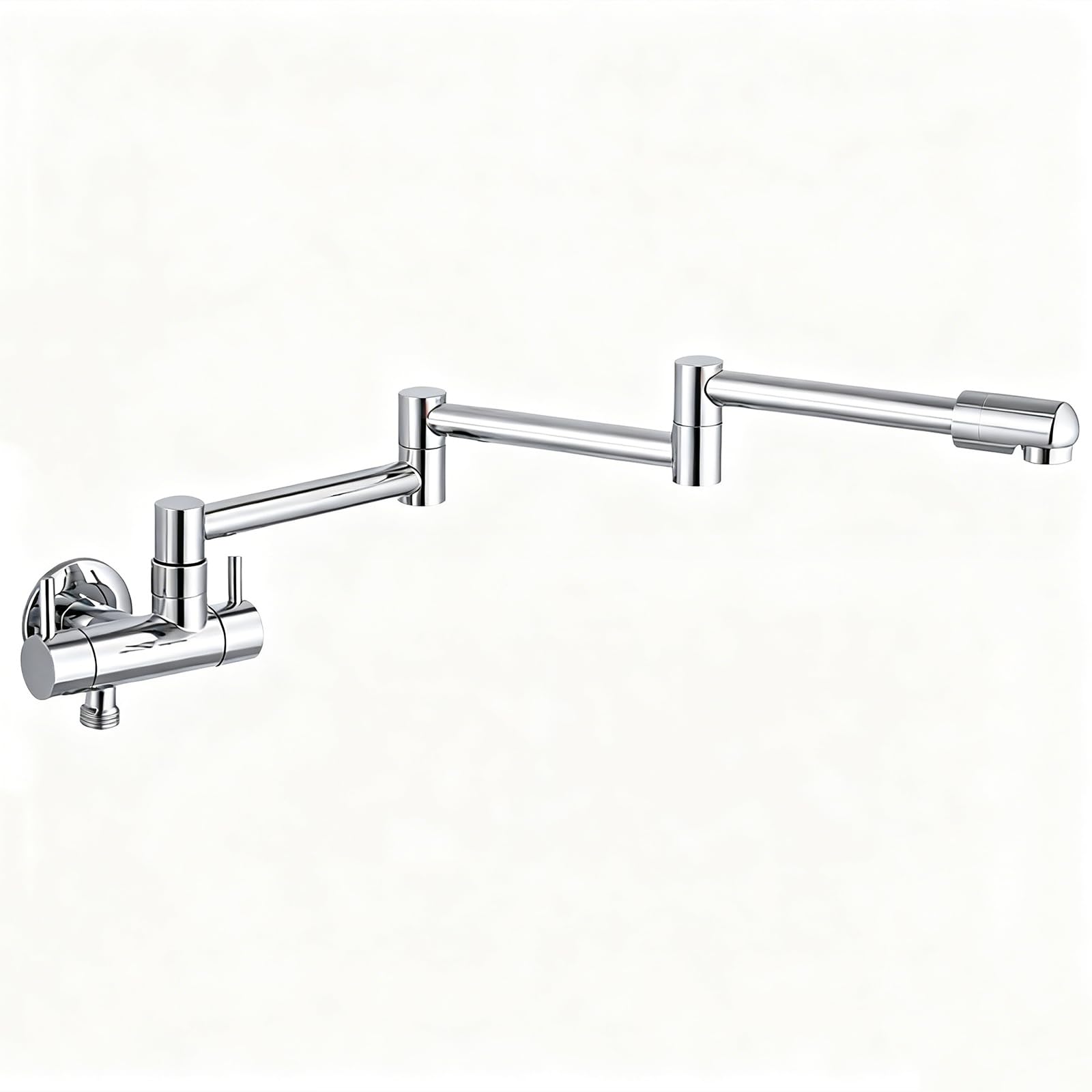 Grifo De Baño Doble Salida Grifo Pared Plegable Grifos para Lavadora con Rotación De 360° Solo Agua Fría,Cromado