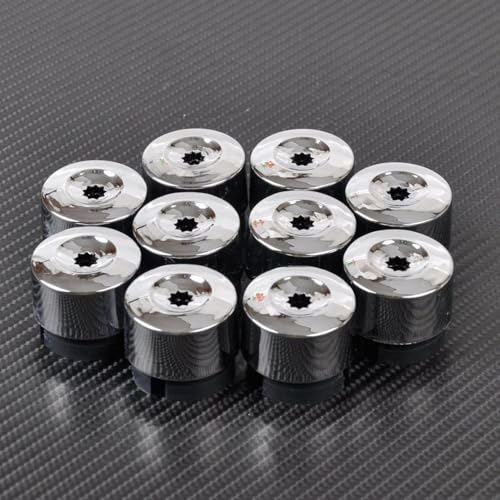 Radschraubenkappen,Radmuttern Kappen 10 stücke Chrom-Rad-Ansatz-Bolzenmut-Kappeabdeckung 7L6601173A. FIT AUF VERWENDUNG FÜR. 2004-2011 2011 2012 2013 2013 2014