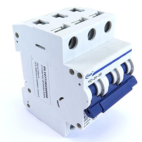 Yuco Yc-20-3B Miniature Din Rail Circuit Breaker B Curve 277/480V 50/60Hz 3 Pole (20 Amp) #TOP10