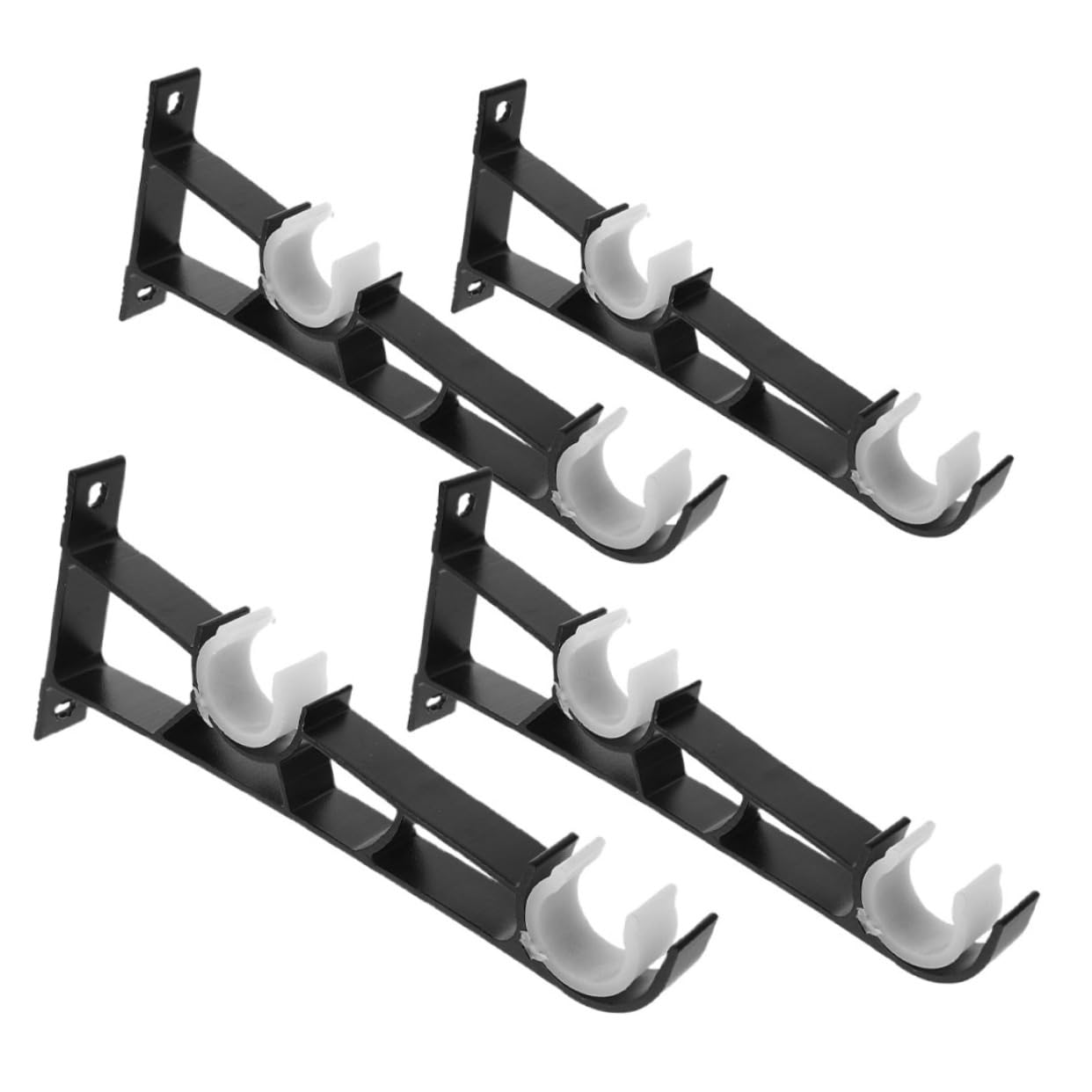 4pezzi Staffe per Tende Doppie Supporti per Bastoni da Montaggio Muro da Design Elegante e Facile Installazione Compatibili con Tendaggi e Bastoni Romani