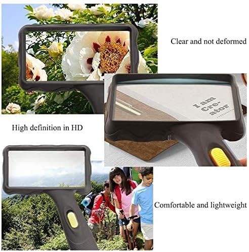 Rectangular Extra Large LED Handheld Magnifying Glass with Light-10X Lens Lightweight Illuminated Reading Magnifier Marriage