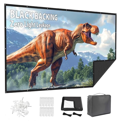 Projector Screen 120 Inch Outdoor: VOOPVOR Upgraded...
