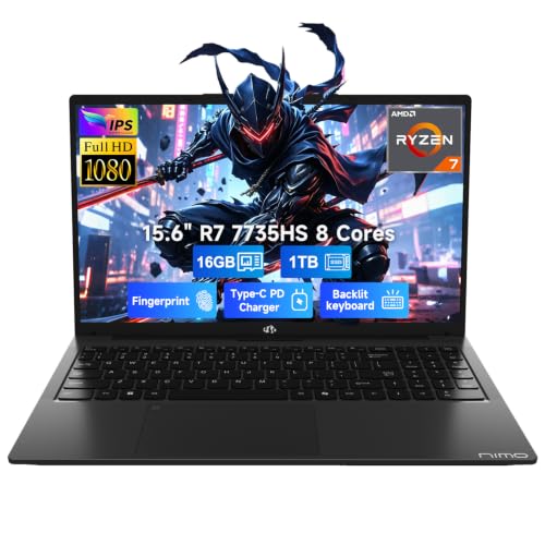 Image of NIMO 15.6 inch AI-Light-Gaming-Laptop AMD Ryzen 7 7735HS 16GB DDR5 1TB SSD
