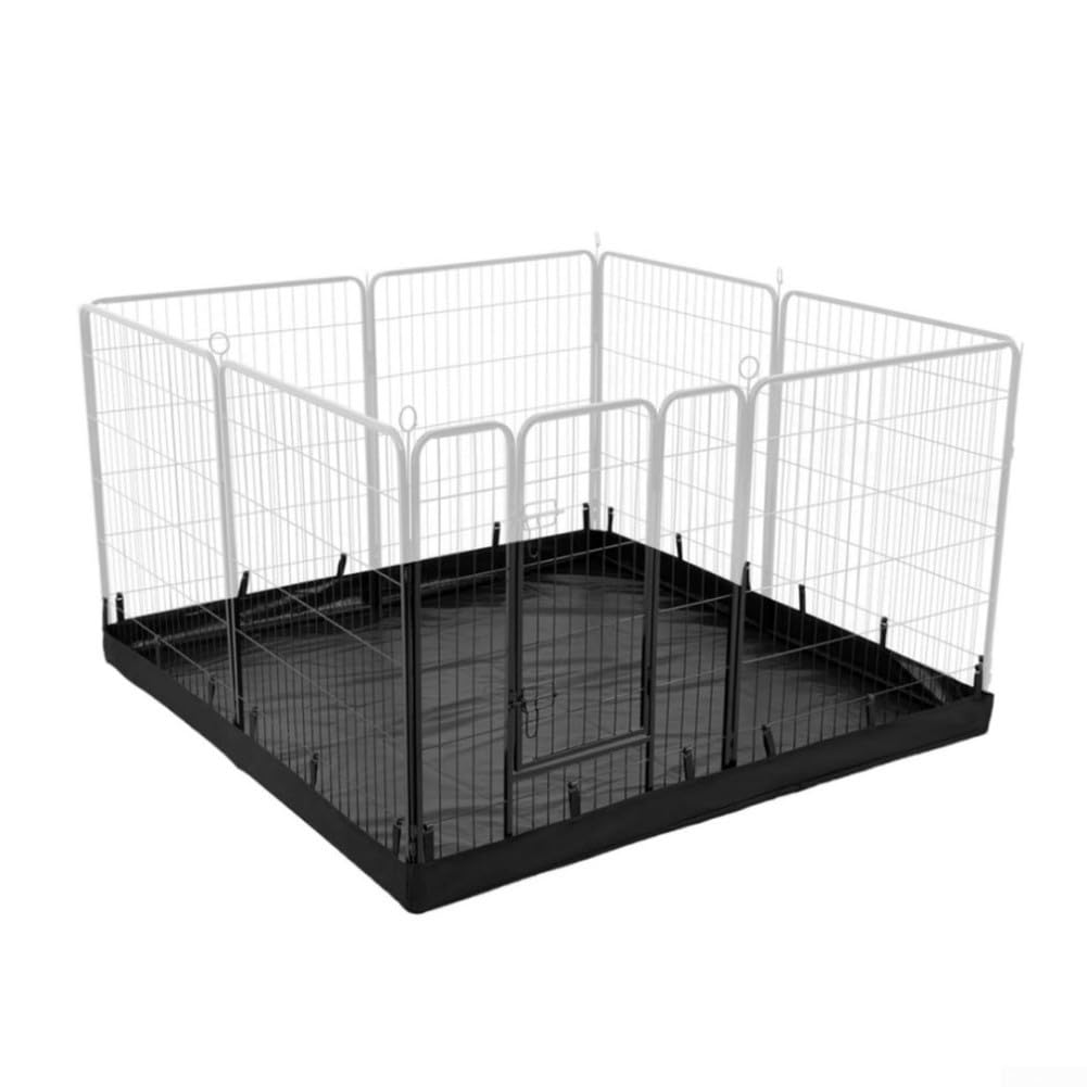 RANRAO Pet Playpen Mat Waterproof Base Liner for Dog Cages 122x122cm 600D Oxford Cloth Floor Cover Black(Four Sides)