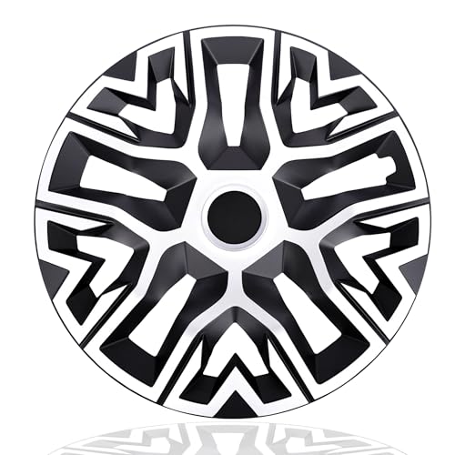 Universal hubcaps NRM The Best Bicolor 4 pieces wheel trims (White and black, 16)