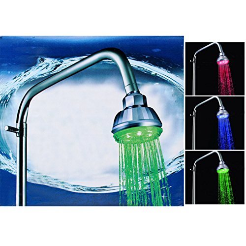 iMounTEK 7 LED Color Changing Colored Water Bathroom Shower Head. No