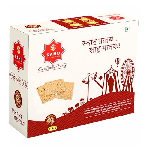 Image of SAHU GAJAK BHANDAR Sesame Peanut Chikki Bar 600g Pack of 4