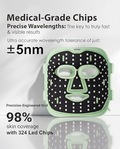 Image of Red Light Therapy for Face, 324 LEDs FDA Cleared | Red Light Therapy Mask, Anti-Fine Line, Anti-Wrinkle, Anti-Acne, Skin Firm, Gift for Women