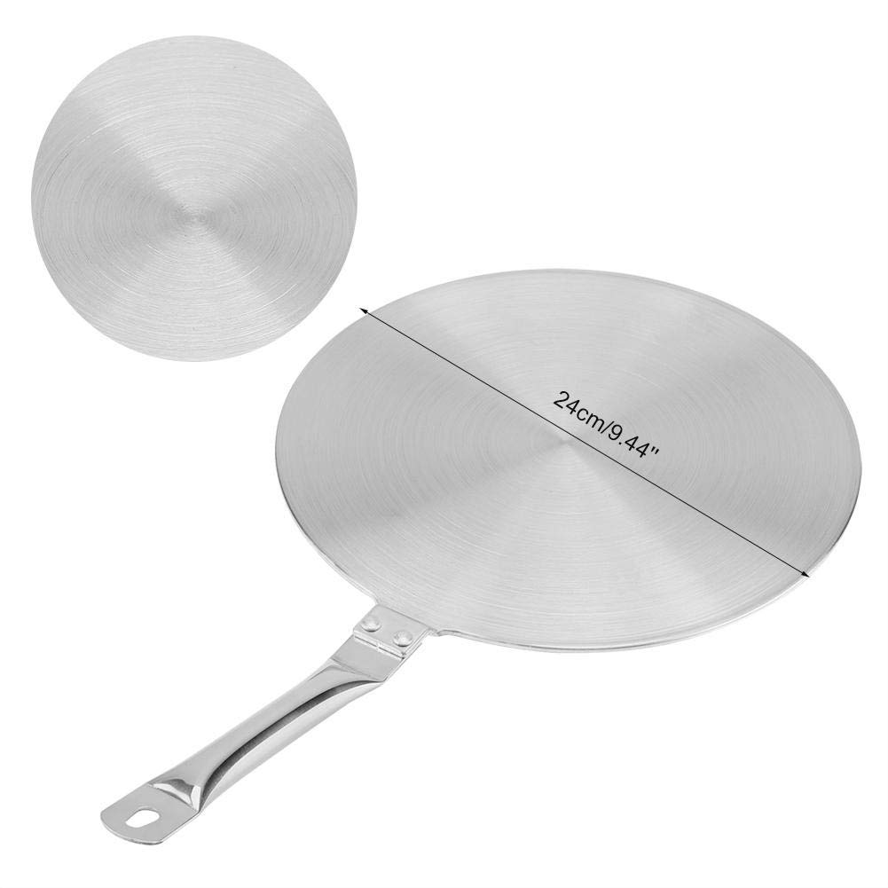 Dyfuzor ciepła kuchenka indukcyjna płyta termiczna 20 cm/22 cm/24 cm stal nierdzewna płyta indukcyjna konwerter kuchenki gazowe elektryczne do patelni żeliwnej garnek ceramiczny naczynia kuchenne-24 c