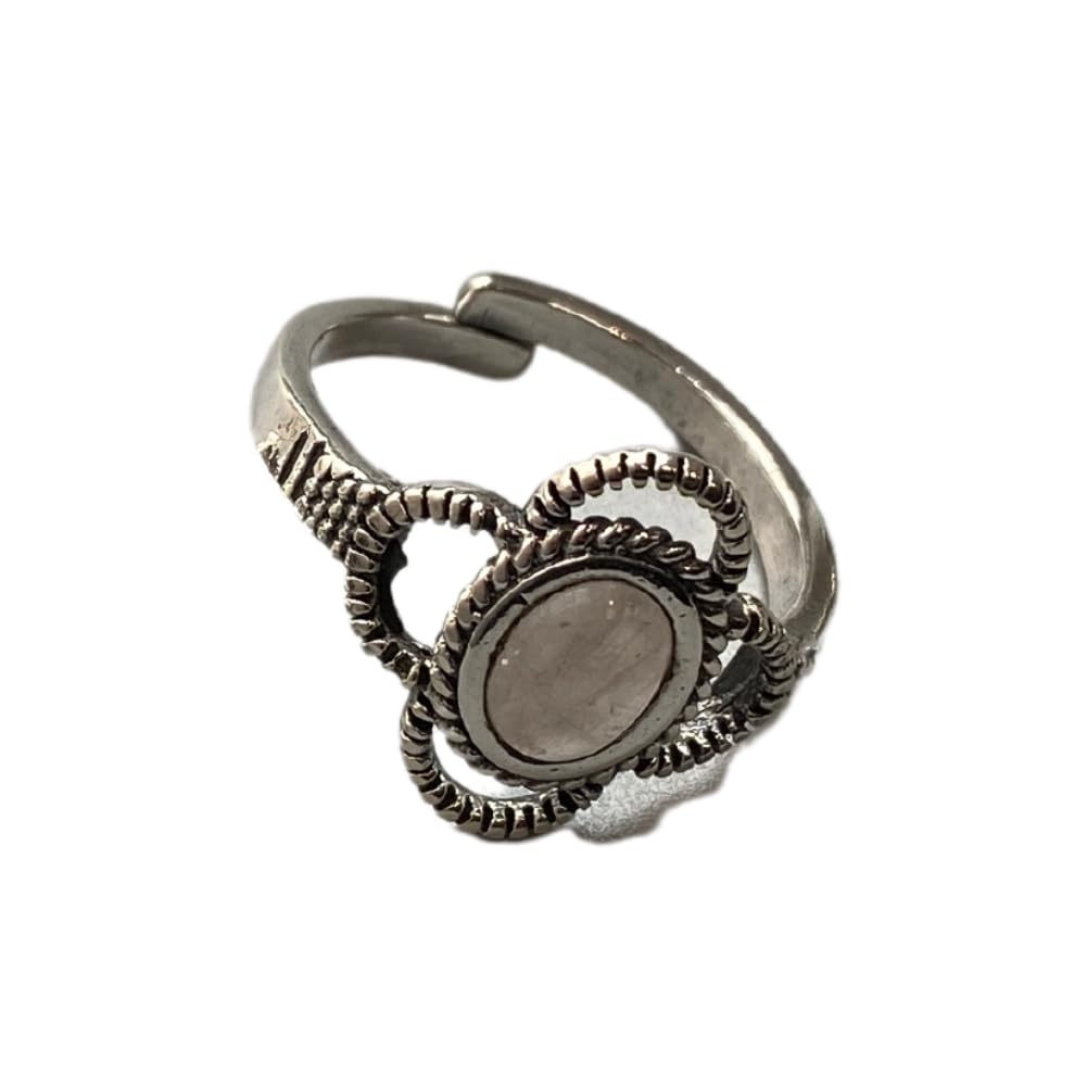 VIE Boho Blossom Crystal Ring, Rose Quartz