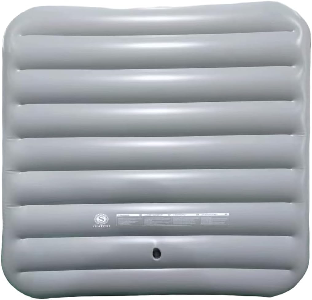 Energy Saving Spa Cover Inflatable Lid Protective Rain Overflow Heat Insulator Technology Square Bladder Fits All 6 Person Square Hot Tubs Up to 145cm