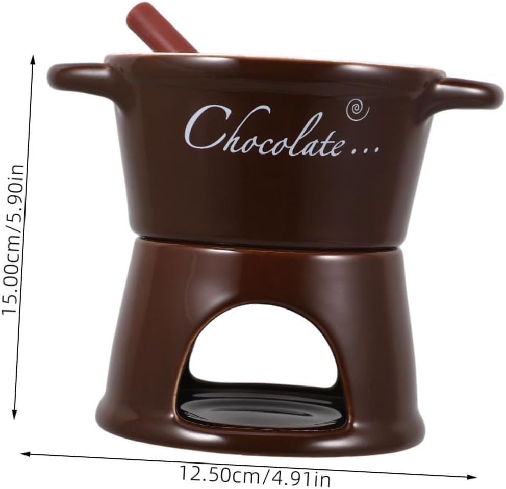 Chocolate Melting Pot Double Pot for Chocolate Heating Melting Set Fondue Ceramic Fondue Mug for Cheese Butter Fountain