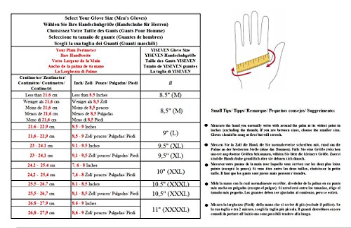 Yiseven Men's Deerskin Leather Warm Fleece Fur Lined Dress Classical Luxury Winter Gloves Three Point Genuine Buckskin Driving Motorcycle Riding Work For Cold Weather Xmas Gifts, Black 10.0"/Xl #TOP6