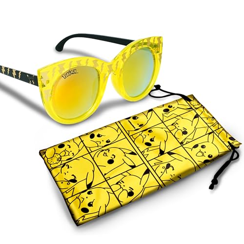 Image of ARKAID Pokemon Sunglasses - Comfortable UV-Protective Pikachu Sunglasses W /t Soft Carrying Case - Official Pokemon Accessories & Gifts for Boys & Girls