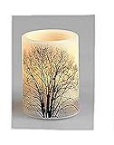 Farbe: creme braun formano LED Kerze LEBENSBAUM H. 10cm D. 7cm Creme braun mit Timer W20