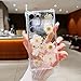Lewrtser Compatible with Samsung Galaxy S24 Ultra Case Cute Pressed Dried Real Flowers Design Women Girly Shockproof Gliter Bling Floral Clear Phone Cover for Galaxy S24 Ultra (White Flower)