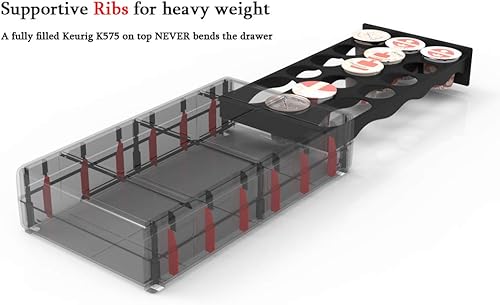 Miniatura 4 de EVERIE Cajón para cápsulas de café compatible con cápsulas Keurig K Cup (capacidad para 18 cápsulas)