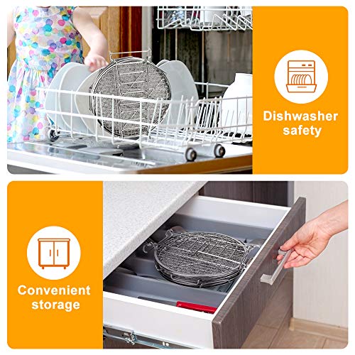 BestFire Dehydrator Rack, Dehydrator Stand for Ninja Foodi Grill Rack Accessories with 5 Stackable Layers Food Grade 304 Stainless Steel Compatible with Pot Pressure Cooker Air Fryer 6.5 qt & 8 qt - Thumbnail 3