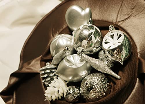 70Ct Christmas Balls Ornaments For Shatterproof Xmas Tree Hanging Ball For Holiday Wedding Party Decoration With Reusable Gift Box (Silver) #TOP2