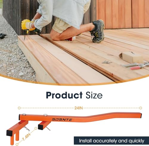 Outil de cintreuse de planches pour redressement et pose de terrasse orange