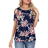 ✔MATCHING - Women‘s geblümt drucken tshirts.Sehr gut zum Kombinieren mit Jeans,Freizeithosen, etc, oder Sie kombinieren es mit HighHeels fürs Büro oder Geschäftsleben