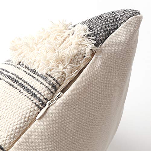 Ailsan Boho Decorative Pillow Covers 12 X 20 Inch Grey Nordic Printed Woven Tufted Couch Pillow Cover Geometric Stripes Throw Pillow Covers For Sofa Bedroom Farmhouse Pillow Case #TOP1
