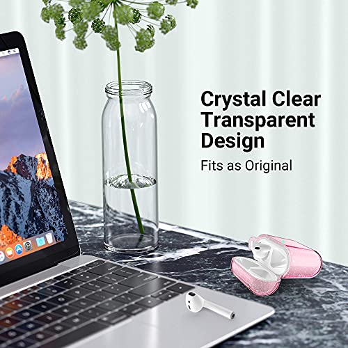 Ulak Compatible With Airpods Case Cover, Clear Airpods 2Nd Generation Protective Cover Soft Tpu Transparent Shockproof Case Accessories With Keychain For Airpod 2 & 1 [Front Led Visible]-Pink #TOP5