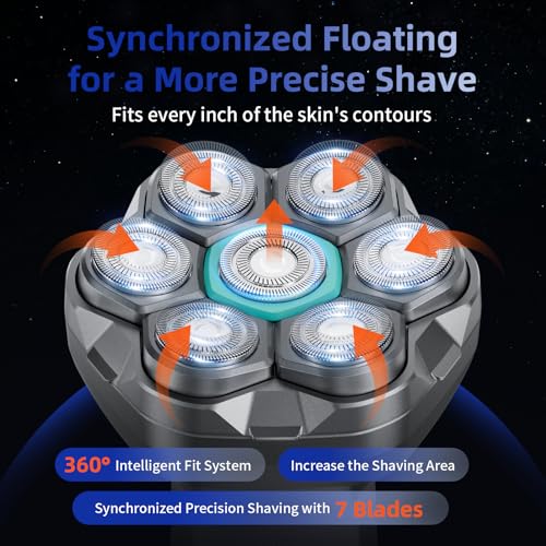 kensen 7D Head Shavers for Bald Men - Dual Speed Bald Head Shavers with LED Display, Elect - image 5