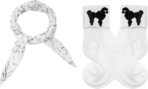 Miniatura 4 de Z-Shop Faldas de caniche para niñas, disfraz de calcetín de los años 50, accesorios 50 para niños de los años 50