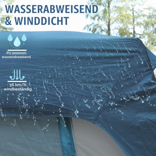 Portal Heckzelt 4-5 Personen 2 in 1 Auto Zelt Camping 2000mm wasserdicht Campingzelt mit Heckklappe für Camping, Outdoor, Hiking – Ansicht 5
