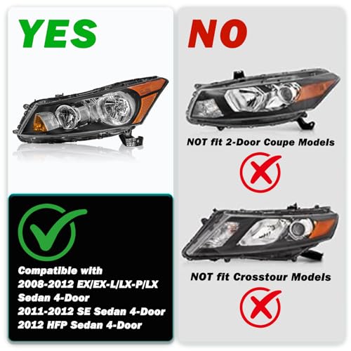 TUSDAR 2008–2012 Honda Accord Sedan Headlights | OEM Replacement - Image 4