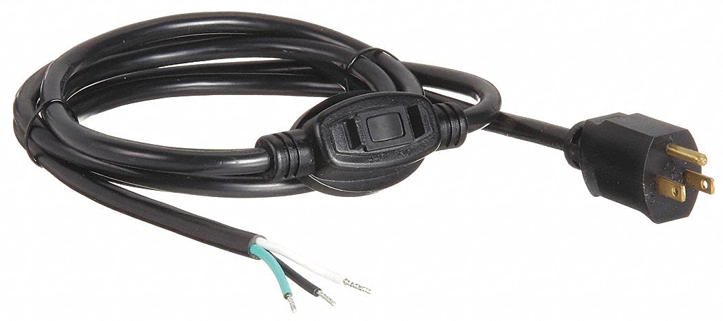 Power Cord,5-15P,SJT,12 ft.,Blk,10A,14/3