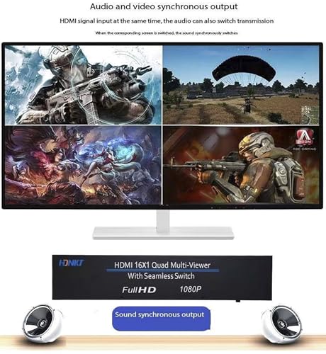 HDMI Multiviewer 16X1 1080P HDMI Quad Screen Multi Viewer Splitter 16 in 1 Out Seamless Switch 4 8 16 Way Display Screen Divider 16 HD Video Signal On the Same One Screen 4 models 1x1 4x1 8x1 16x1 etc - Thumbnail 4