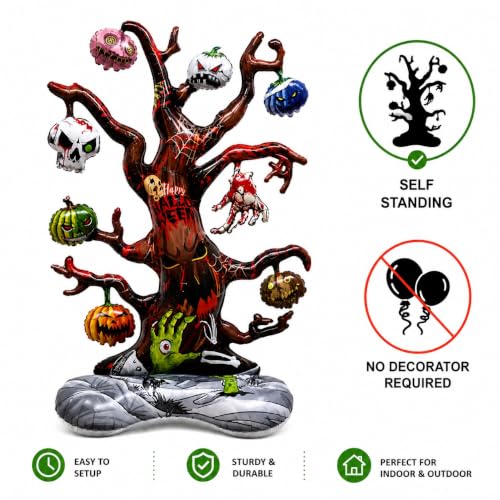 Image of AMFIN Halloween Haunted Tree Pumpkin Skull Foil Balloon Decoration