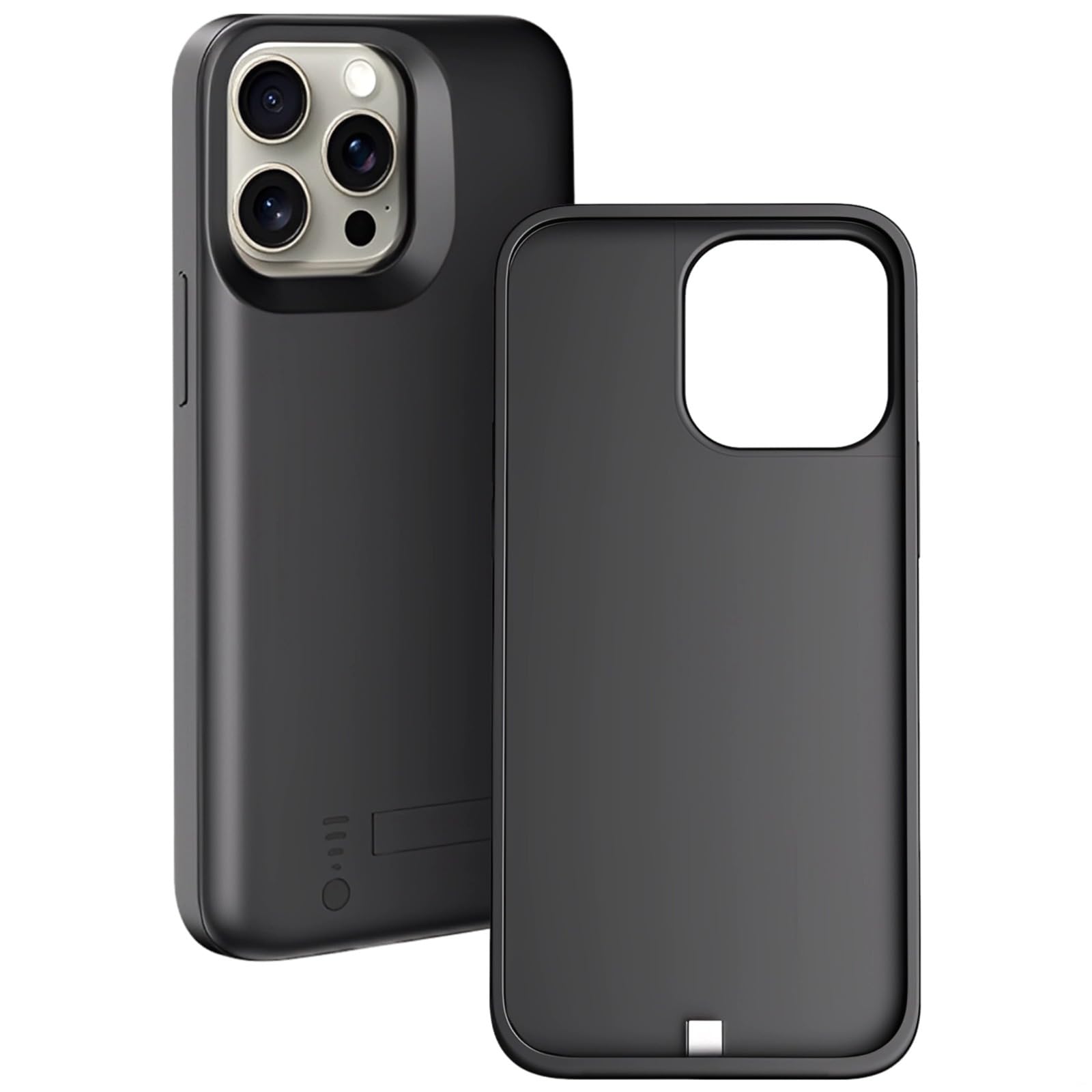 PONDON Cassa della batteria 5000Mah per 16, ricarica wireless, copertura protettiva in silicone liquido, trasferimento dati, doppio ingresso, indicatore LED