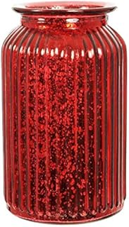 Angraves Splatter Red Ribbed Flower Vase Jar Home Decoration Decor Ornament (18.5cm)