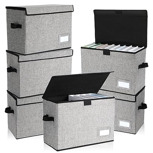 Chuangdi 6 Pcs Comic Book Storage Boxes,Gray