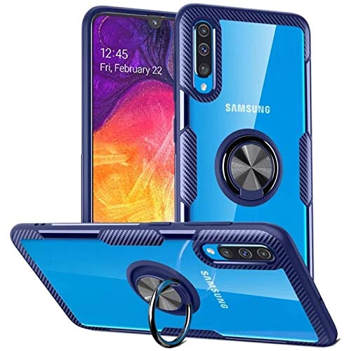 REALCASE Samsung A50 Back Cover Case | Carbon Fiber Design Crystal Clear Hard | Ring Holder Kickstand | Magnetic Car Mount Feature | Back Cover Case for Samsung Galaxy A50 / A50s / A30s (Blue) (B07XL3TFMB) Amazon Price History, Amazon Price Tracker
