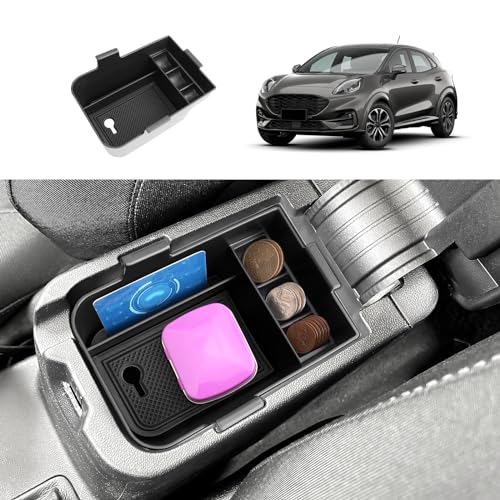 【Conveniente e pratico】Ford Puma Ford Fiesta Organizer per braccioli è facile da installare e pulire. Può essere lavato direttamente o pulito con un panno pulito. Comodo per riporre monete, carte di credito, linee dati, occhiali da sole, rossetti, portafogli e telefoni cellulari.