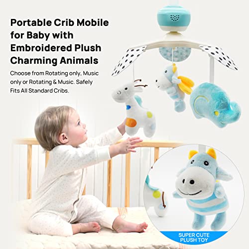 Baby Mobile For Crib, Portable Mobile Crib For Baby With Relaxing Music, Rotatable And Length-Adjustable, Nursery Mobiles For Bassinet With Animals Toys For Newborn Aged 0-5 Months(Blue) #TOP7