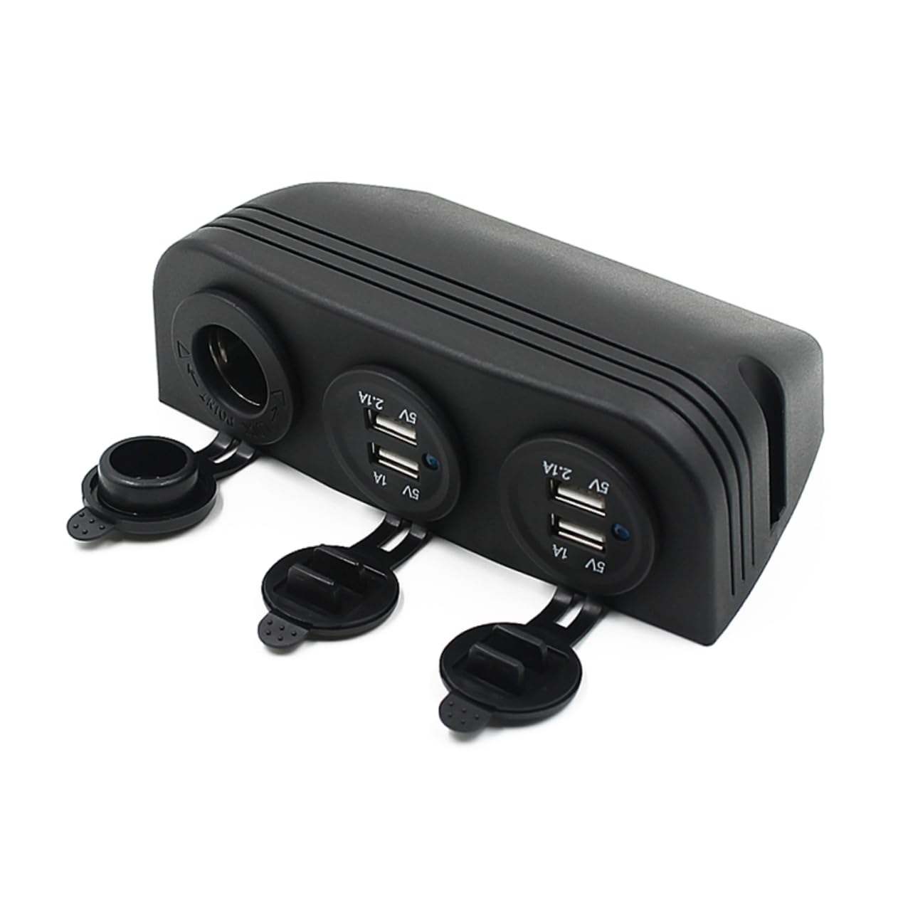 Uonlytech Adattatore Accendisigari Auto con 4 Porte USB 5v 3.1a con Indicatore di Tensione 12-24v per Smartphone Gps