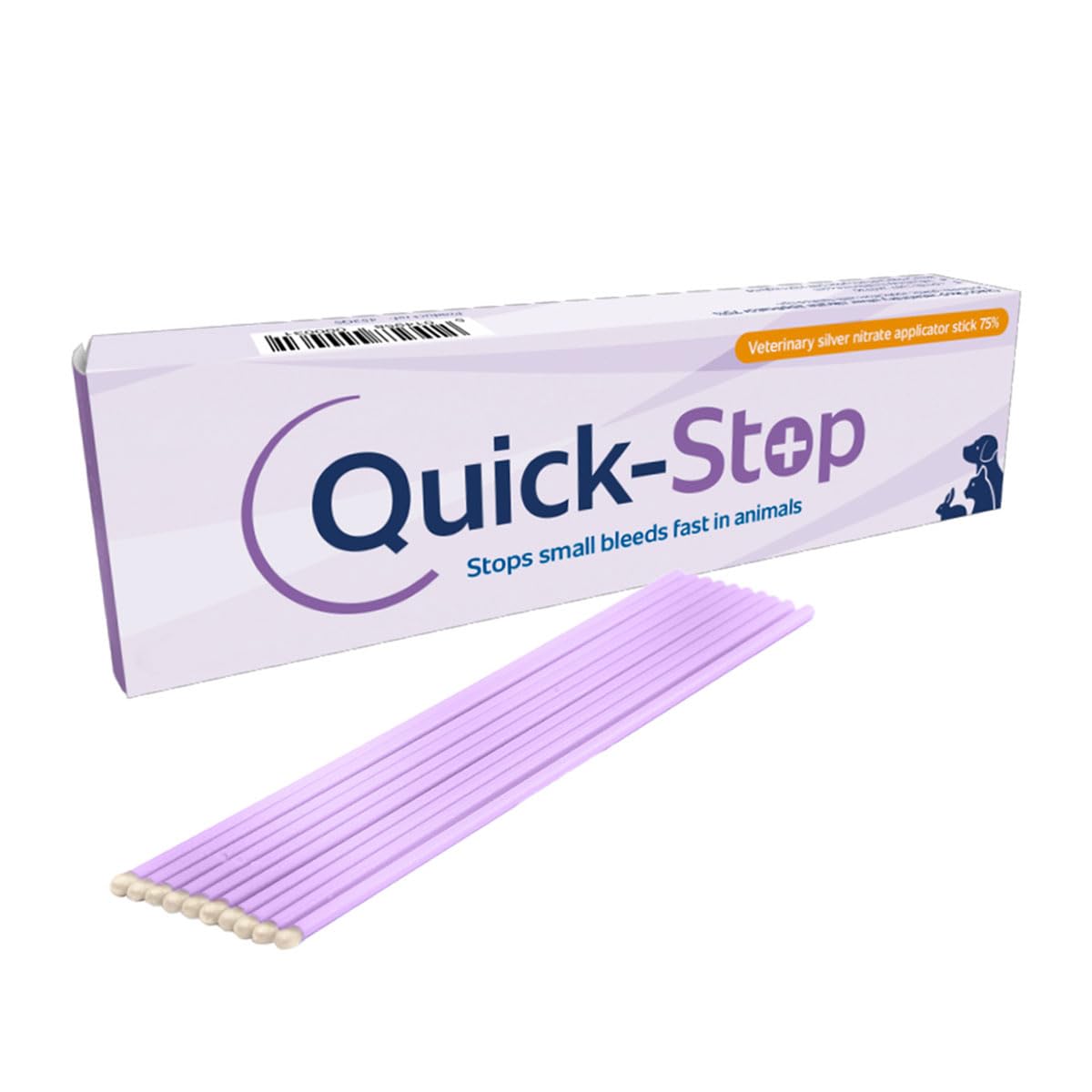 THEVETSTORE Quick-Stop Silver Nitrate Applicator Sticks for Veterinary Wound Care, Bleeding Control and Cauterisation, 50 Count