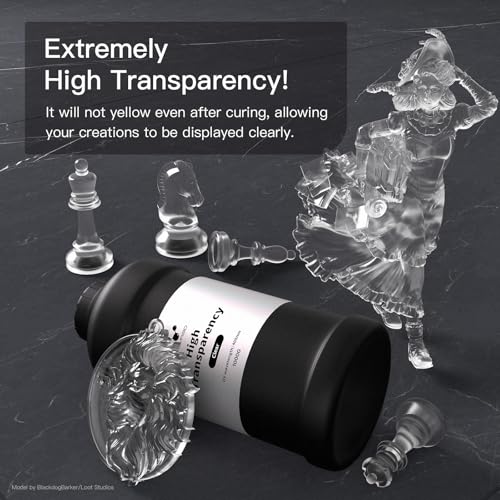 NOVA3D [Ultra Clear - 3.0], Hochtransparentes 3D-Druckerharz – Kristallklar, Anti-Vergilbung, Robust, Geruchsarm, 405nm UV-härtendes Schnellharz für LCD/DLP 3D-Drucker (1000G)