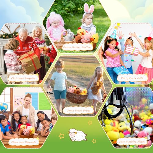 Image of RoundFunny 6 Pcs Farm Animals Toys 7 inch Stuffed Animals Set
