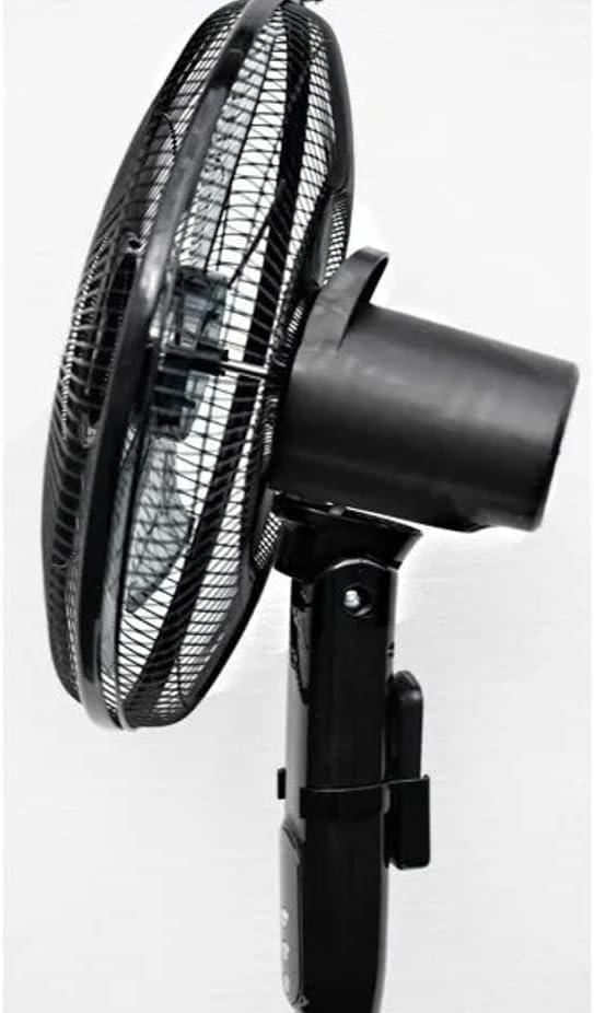 PELONIS Pedestal Fan, side view showing tilt