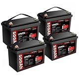 DR.PREPARE 12V 100Ah LiFePO4 Battery (4 Pack), Group 31 Lithium Batteries in Series/Parallel, 100A BMS, Deep Cycle Lithium Iron Phosphate Battery for RV, Trolling Motor, Solar Power, Off Grid