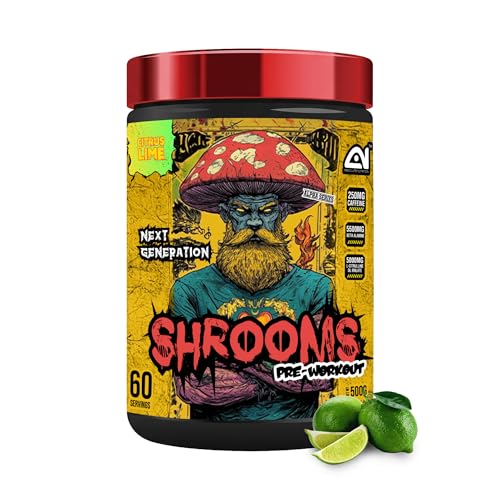 Image of Absolute Nutrition SHROOMS Pre Workout Powder (60 Servings, 500g) | with Beta Alanine, L-Citrulline DL-Malate 2:1, Cocoa Bean Extract & Bitter Orange | (Citrus Lime)