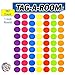 Tag-A-Room 1 Inch Round Color Coding Circle Dot Label Stickers, 7 Bright Colors, 8 1/2