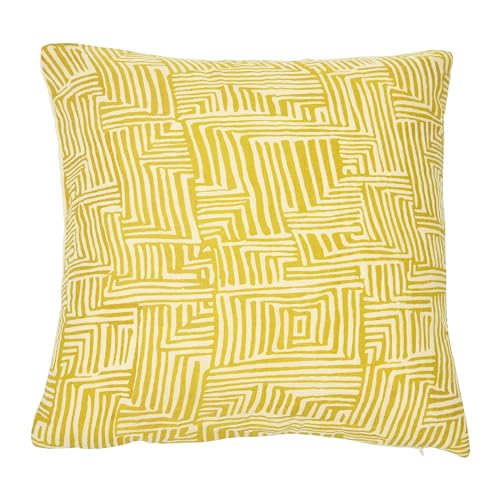 Creative Co-Op Cotton Pillow with Kuba Cloth Pattern