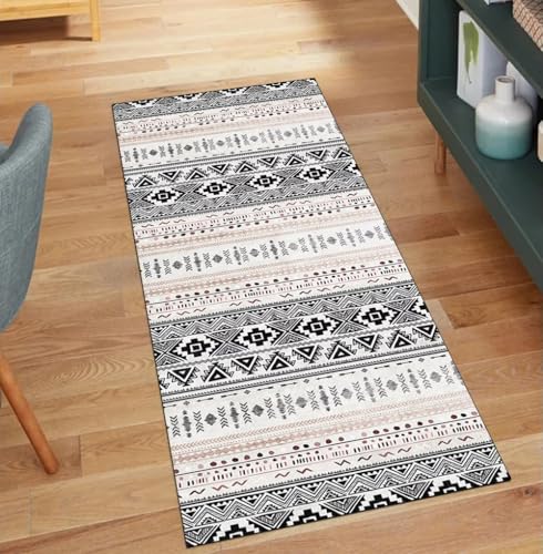 Alfombra antideslizante lavable bohemia para pasillo seguro 2
